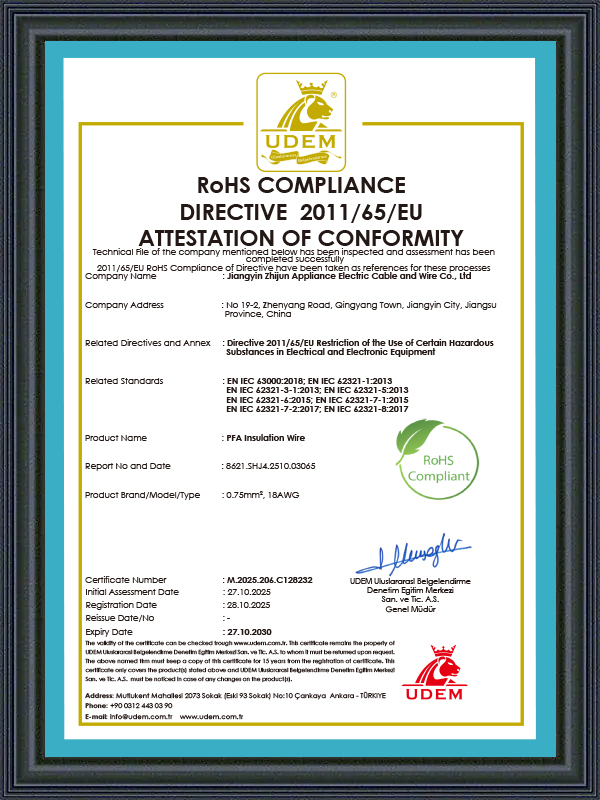 Jiangyin Zhijun Appliance Electric Cable and Wire Co., Ltd